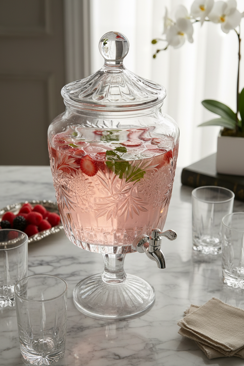 Crystal Glass Beverage Dispenser - Lifestyle