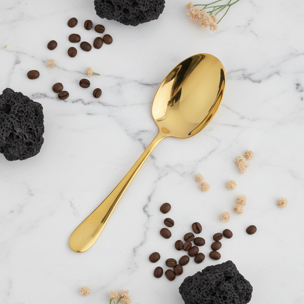 Gold Spoon - Flat Lay