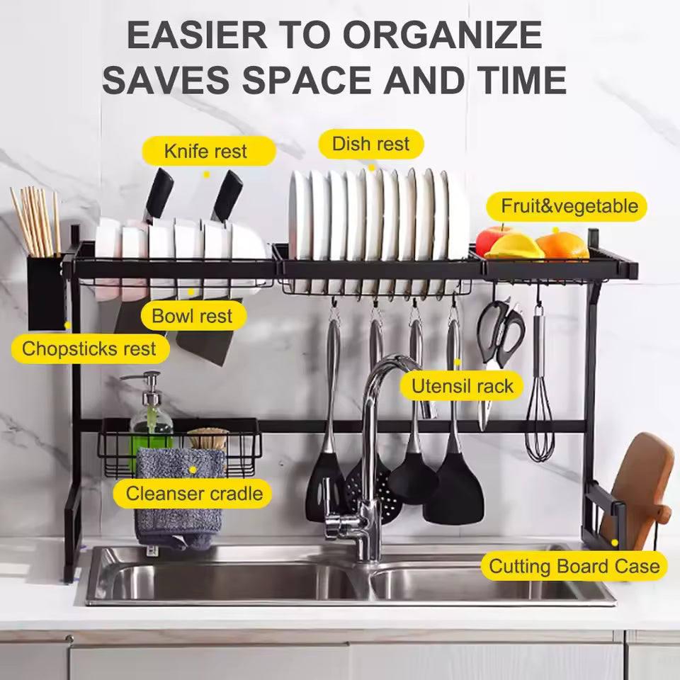Over Sink Dish Drying Rack Single Tier – Durable Kitchen Storage Solution