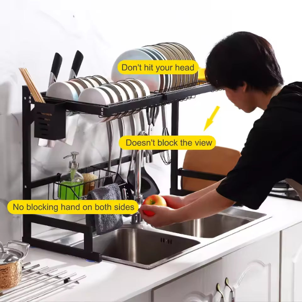 Over Sink Dish Drying Rack Single Tier – Durable Kitchen Storage Solution