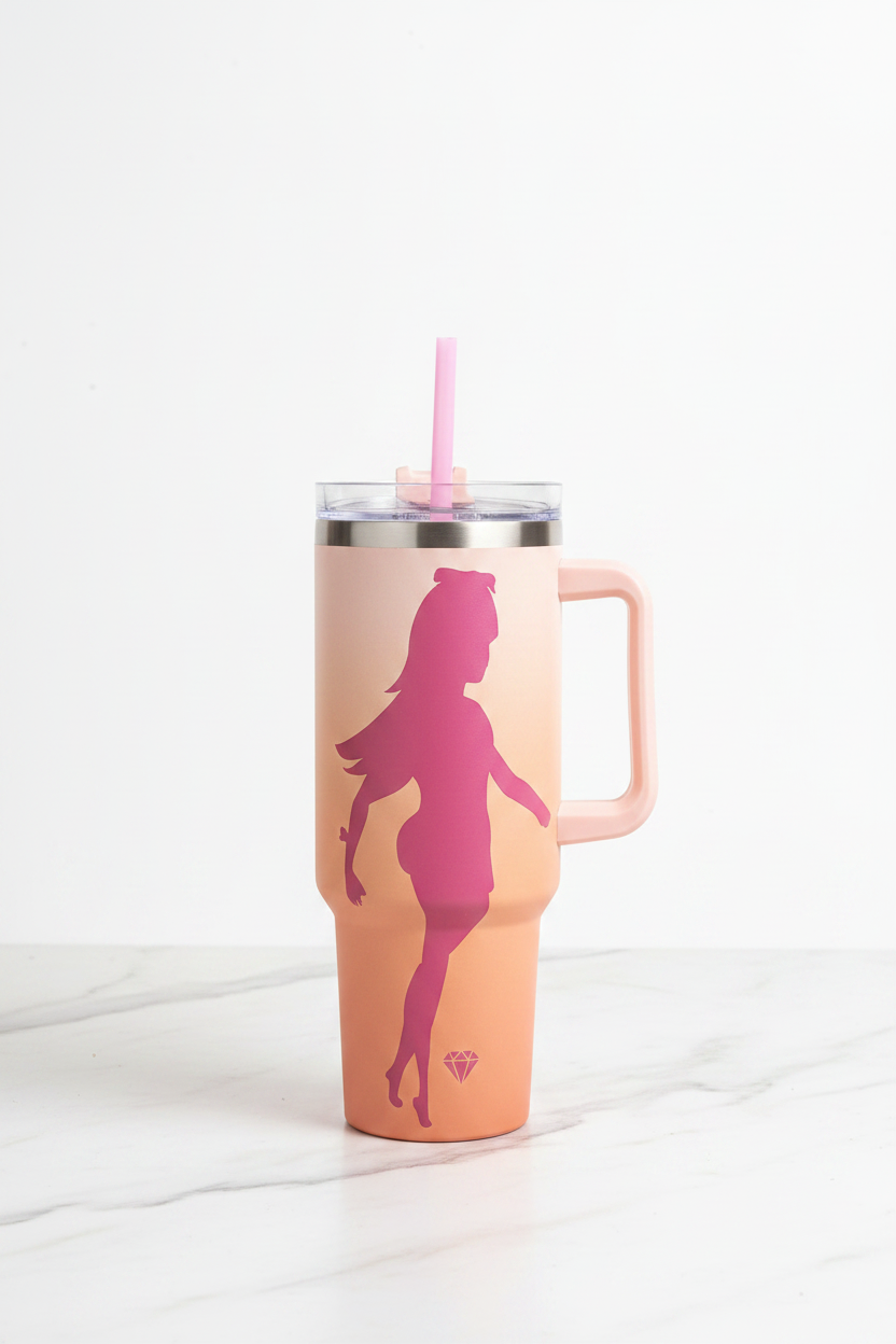 Peach Girl Silhouette Tumbler