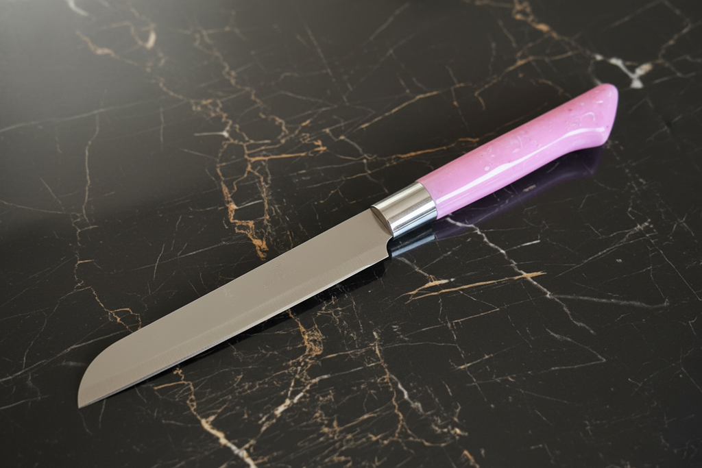Pink Knife on Dark Marble