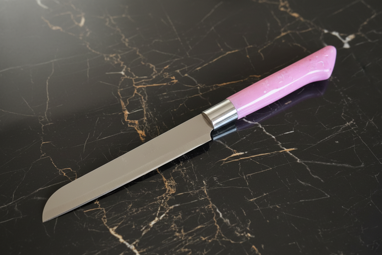 Pink Knife on Dark Marble