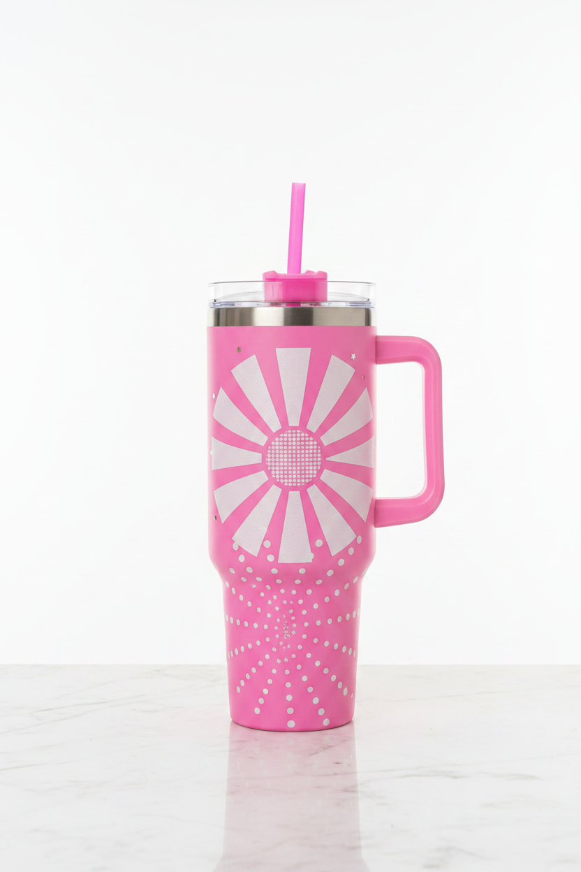 Pink Sunburst Tumbler Revised