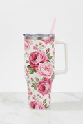 White Floral Tumbler